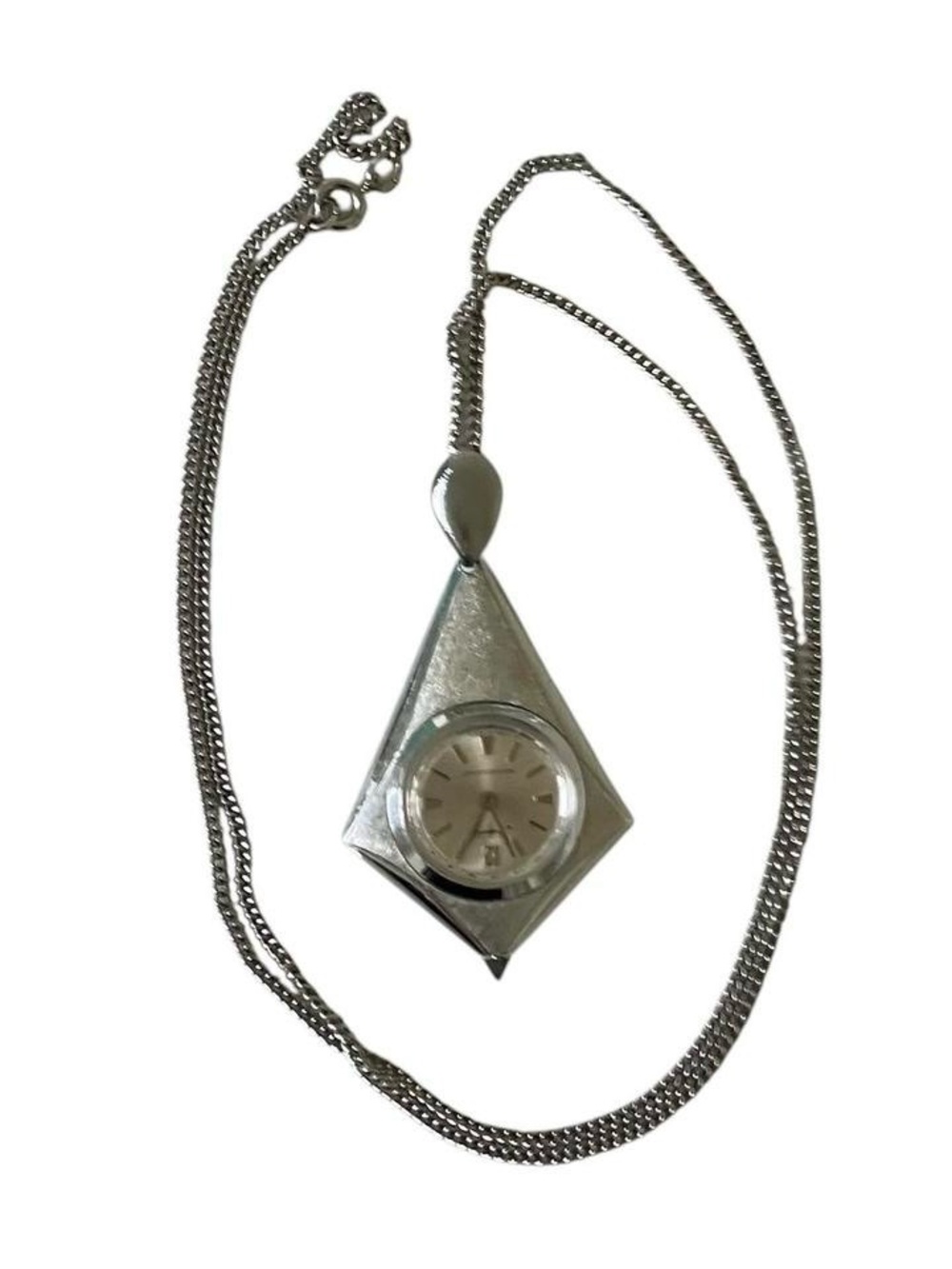 Vintage Sheffield Atomic Style Watch Pendant Necklace